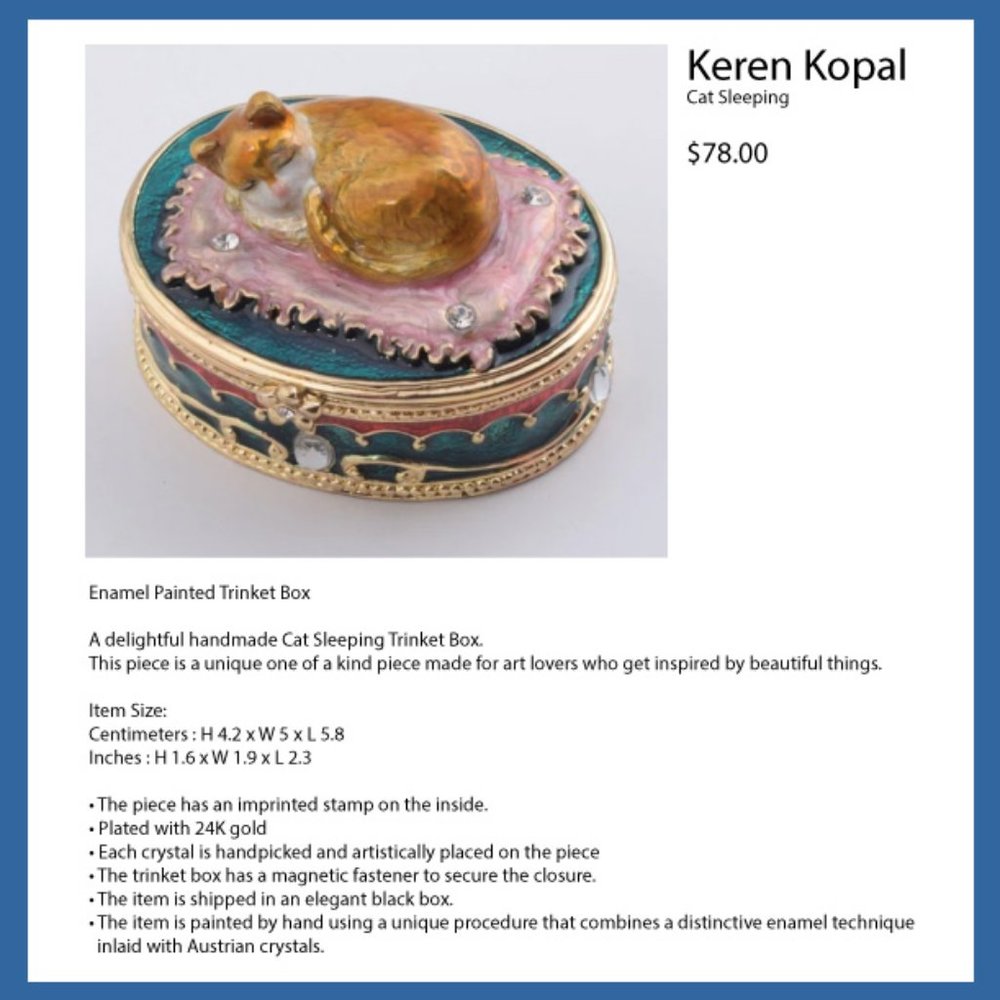 Keren Kopal Cat Sleeping Trinket Box